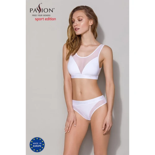 Passion PS002 TOP (XL) - Топ з прозорою вставкою (Білий)