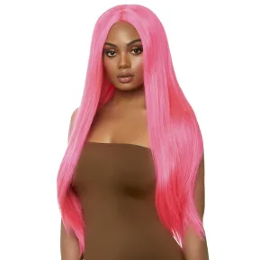 Leg Avenue Long straight center part wig neon pink - Яркий парик для образа