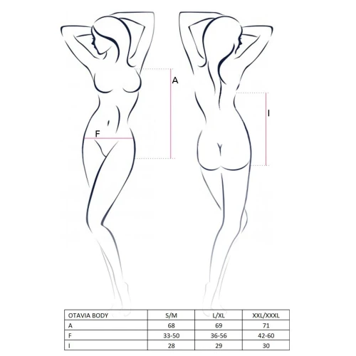 OTAVIA BODY black S/M - Боді монокіні з глибоким декольте