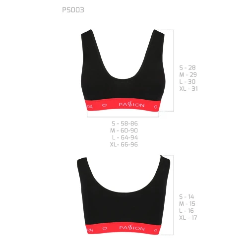 Passion PS003 TOP (L) - Спортивный женский топ (Черный)