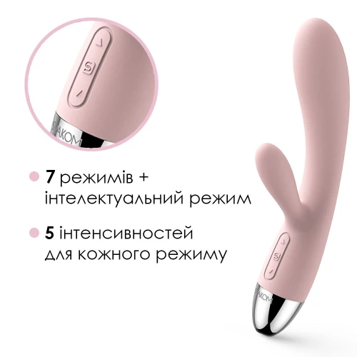 Svakom Alice Pale Pink - Вібратор кролик для точки G і клітора