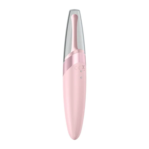 На фото изображен розовый вибратор для клитора Satisfyer Twirling Delight (Rose) для женщин на белом фоне.