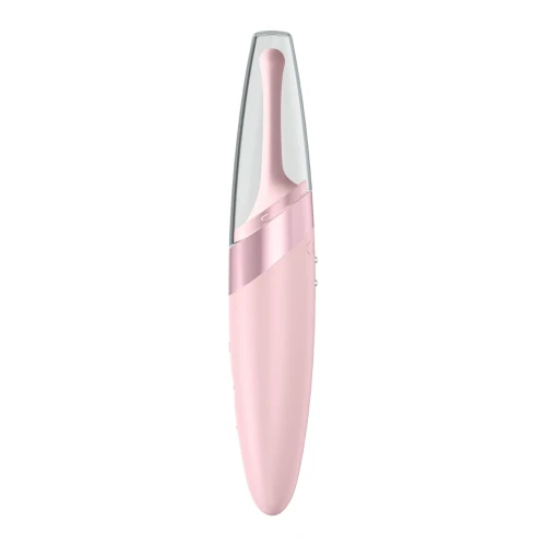 На фото изображен розовый вибратор для клитора Satisfyer Twirling Delight (Rose) для женщин на белом фоне.