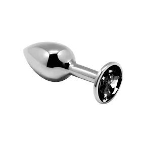 Alive Mini Metal Butt Plug Black M - Анальна пробка із кристалом