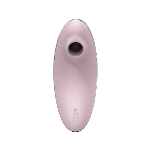 На фото зображено фіолетовий вакуумний стимулятор + вібратор Satisfyer Vulva Lover 1 Violet для жінок на білому тлі.