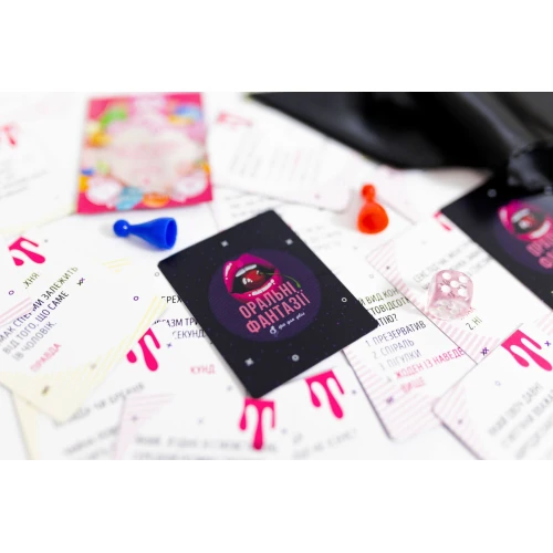 На фото изображена разноцветная эротическая игра «Оральні фантазії» (UA) для пар на светлом фоне.