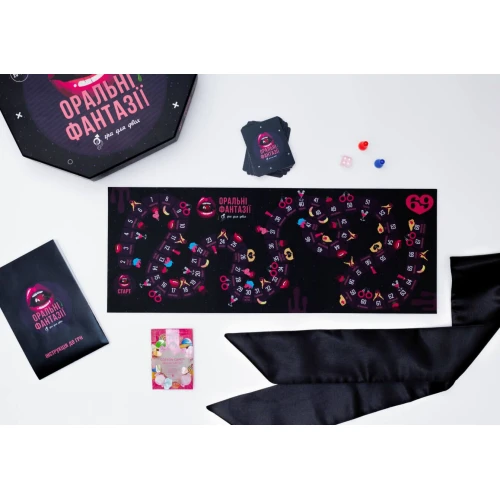 На фото изображена разноцветная эротическая игра «Оральні фантазії» (UA) для пар на светлом фоне.