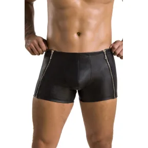 Passion 049 XXL/XXXL - Сексуальні боксери на блискавці SHORT MATT black