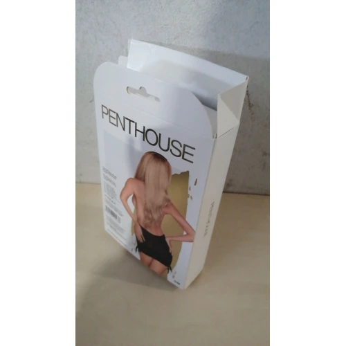 Мини-платье с открытой спиной и стрингами Penthouse - Earth-Shaker Black S/M (мятая упаковка!!!)