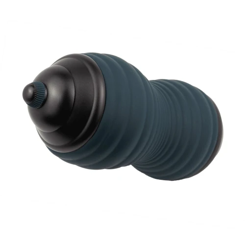 На фото изображен зеленый реалистичный мастурбатор-вагина с регулировкой давления Adrien Lastic Siltex Ultra Masturbator для мужчин на белом фоне