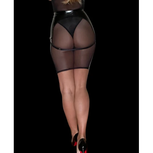 Юбка под латекс с прозрачной сеткой сзади “Развратная Анжелика” размер M