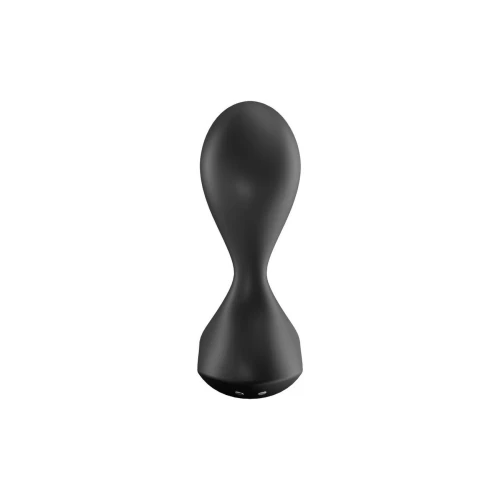 На фото зображено чорну анальну вібропробку Satisfyer Sweet Seal Black унісекс на білому тлі