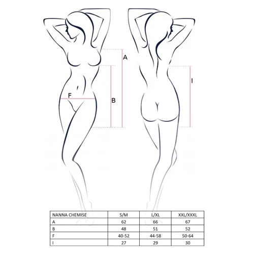 NANNA CHEMISE black S/M - Прозрачная сорочка с чашечками 