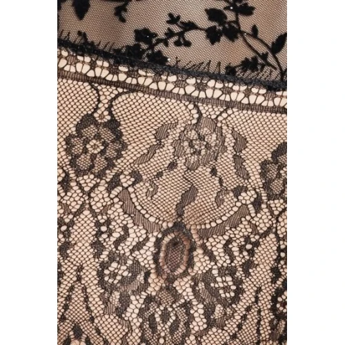 FABRA CORSET black S/M - Полупрозрачный корсет с пажами