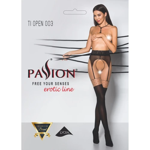 Passion TIOPEN 003 nero 1/2 (20/40 den) - Эротические колготки