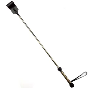 Art of Sex - Riding crop Classic - Стек із натуральної шкіри (чорно-золотий)