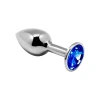 Alive Mini Metal Butt Plug Blue M - Анальная пробка с кристаллом
