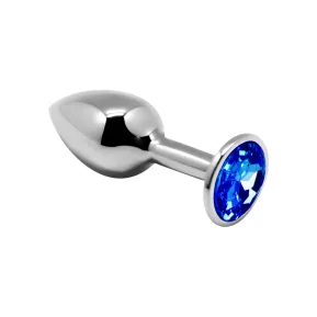 Alive Mini Metal Butt Plug Blue M - Анальна пробка із кристалом