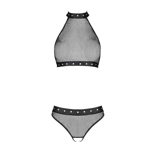 Passion MOONLIGHT SET black S/M - Напівпрозорий комплект у сітку