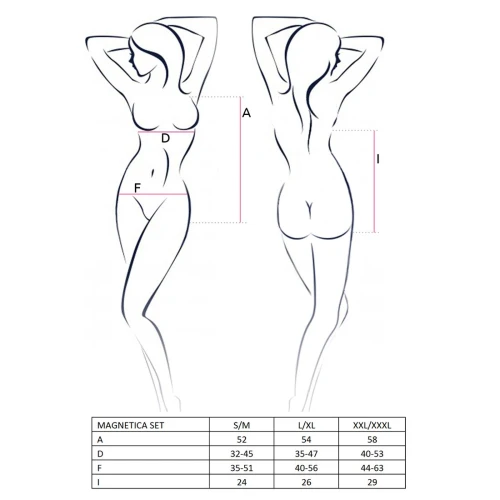 MAGNETICA SET black XXL/XXL - Секс костюм зайки 