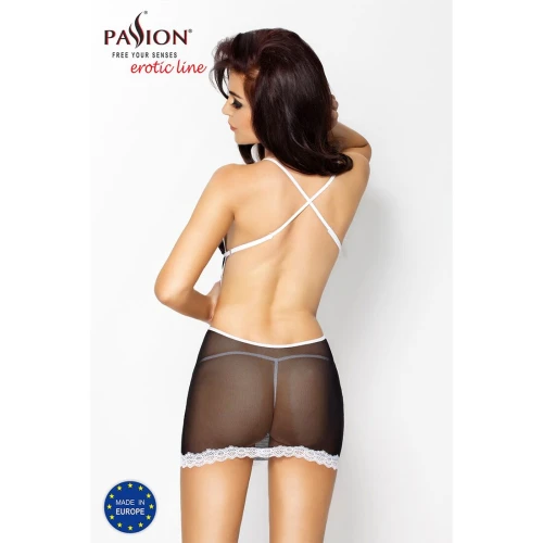 NANNA CHEMISE black L/XL - Прозрачная сорочка с чашечками 