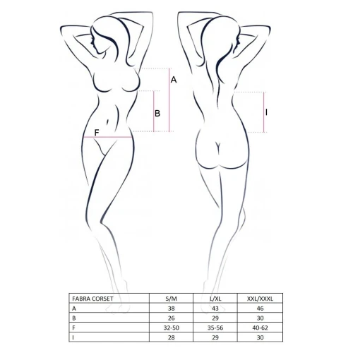 FABRA CORSET black L/XL - Полупрозрачный корсет с пажами