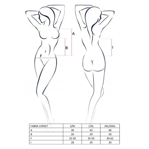 FABRA CORSET black L/XL - Полупрозрачный корсет с пажами