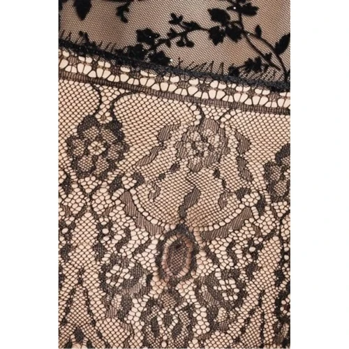 FABRA CORSET black L/XL - Полупрозрачный корсет с пажами