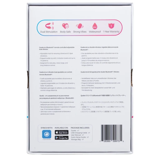 На фото изображен розовый двойной вибратор с функцией "Смарт" Lovense Dolce (Quake) для женщин на белом фоне.