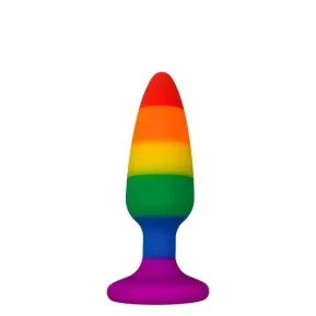 Wooomy Hiperloo Silicone Rainbow Plug S - Анальная пробка "Радуга"