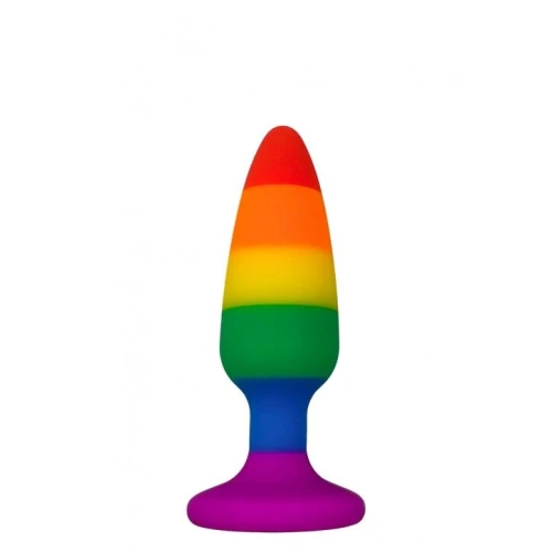 Wooomy Hiperloo Silicone Rainbow Plug S - Анальна пробка Веселка