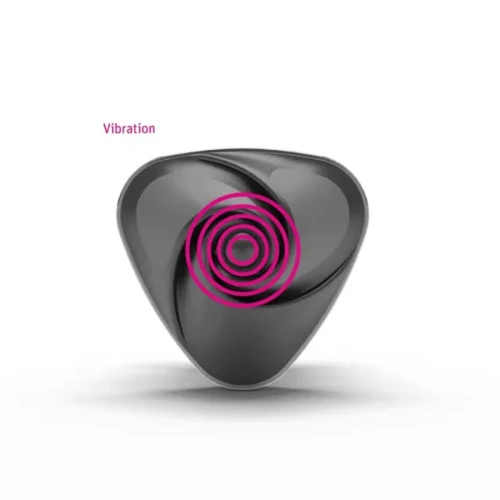 На фото зображено чорний вібратор для клітора із стимуляцією струму Mystim Heart's Desire Edition для жінок на білому тлі.