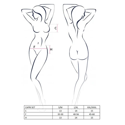 CAPRI SET black L/XL - Комплект белья под латекс 