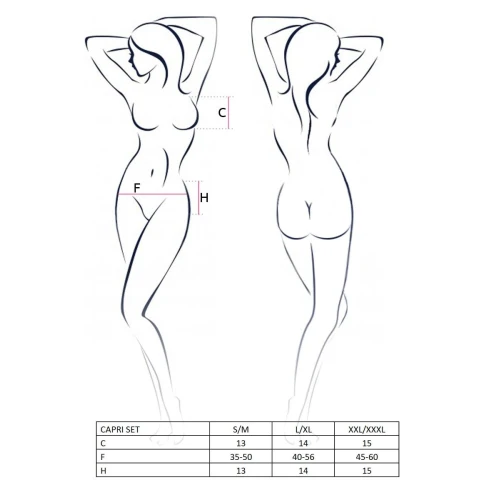 CAPRI SET black L/XL - Комплект белья под латекс 