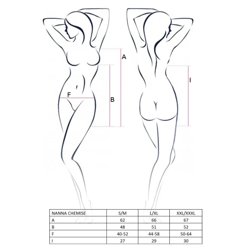 NANNA CHEMISE black XXL/XXXL - Прозрачная сорочка с чашечками