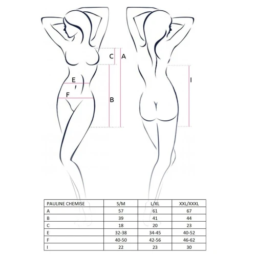 PAULINE CHEMISE black S/M - Приталенная сорочка с пажами