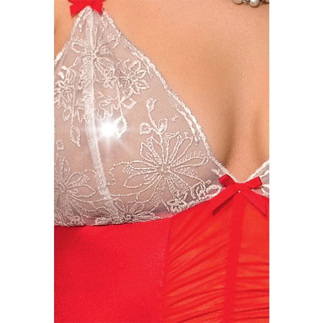 LORAINE BODY red XXL/XXXL - Эротическое боди с полупрозрачными элементами