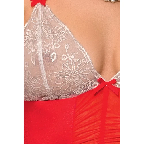 LORAINE BODY red XXL/XXXL - Эротическое боди с полупрозрачными элементами