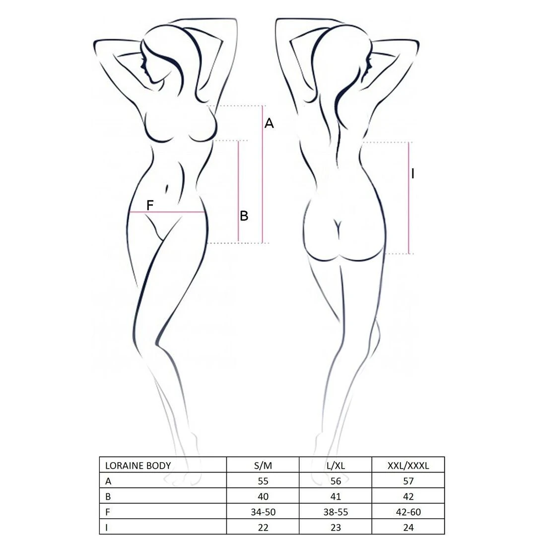 LORAINE BODY red XXL/XXXL - Эротическое боди с полупрозрачными элементами