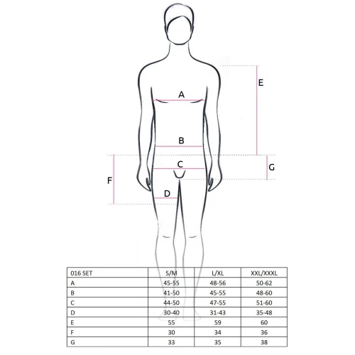 Комплект белья Passion 016 SET black XXL/XXXL, шортики под латекс и полупрозрачная маечка