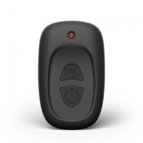 На фото изображен черный анальный стимулятор с кольцом на член и пультом ДУ Dorcel Deep Seeker для мужчин на белом фоне 