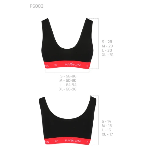 Passion PS003 TOP (XL) - Спортивный женский топ (Черный)