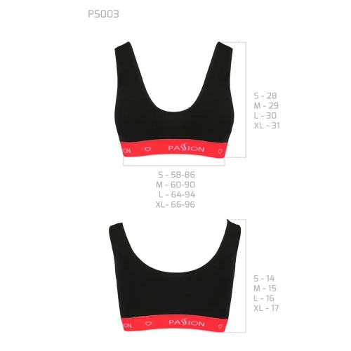 Passion PS003 TOP (XL) - Спортивный женский топ (Черный)