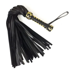 Art of Sex Flogger Classical - Кожаный классический флоггер-плеть (Черно-золотой)