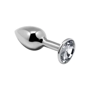 Alive Mini Metal Butt Plug White M - Анальна пробка з кристалом
