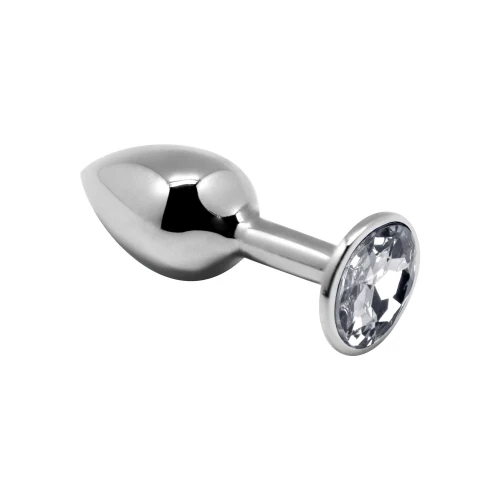 Alive Mini Metal Butt Plug White M - Анальная пробка с кристаллом