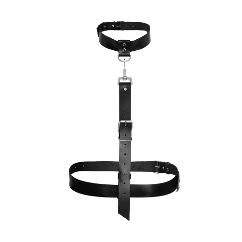 Art of Sex - Heidi XS-2XL - Черная портупея из натуральной кожи 