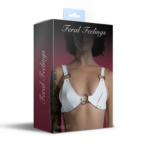 Feral Feelings - Bikini Top White - Ліф з натуральної шкіри