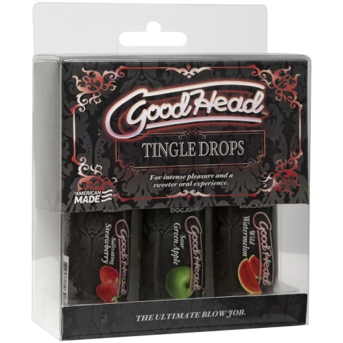 Набор капель для минета Doc Johnson  GoodHead - Tingle Drops (Watermelon, Green Apple, Strawberry)