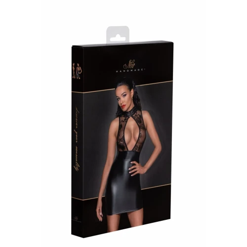 Платье Noir Handmade F241 Short dress with powerwetlook skirt and tulle top - XL